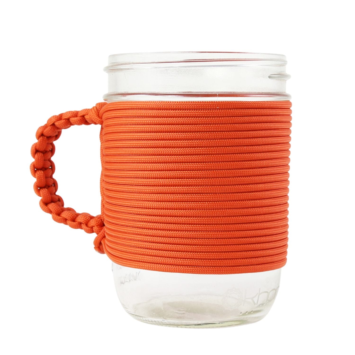 Handcrafted Paracord Tumbler Handle, Orange and Black