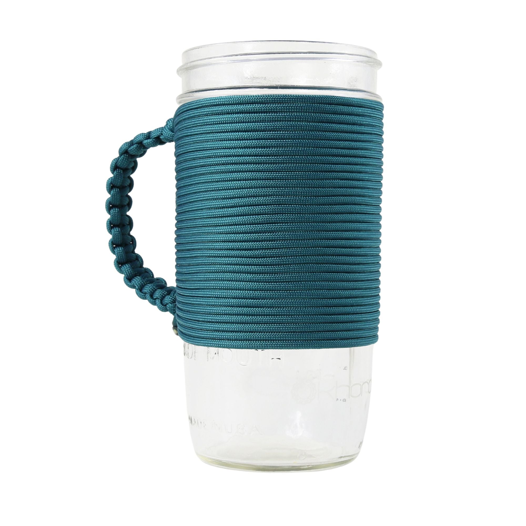 Home Suave Mason Jar Mugs With Handle, Regular Mouth Colorful Lids